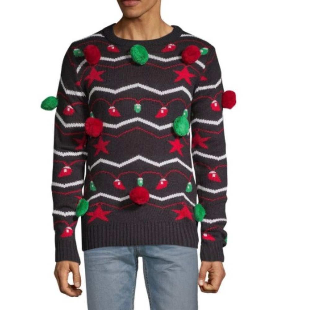 American Stitch "It's Lit" Pom-Pom Holiday Sweater